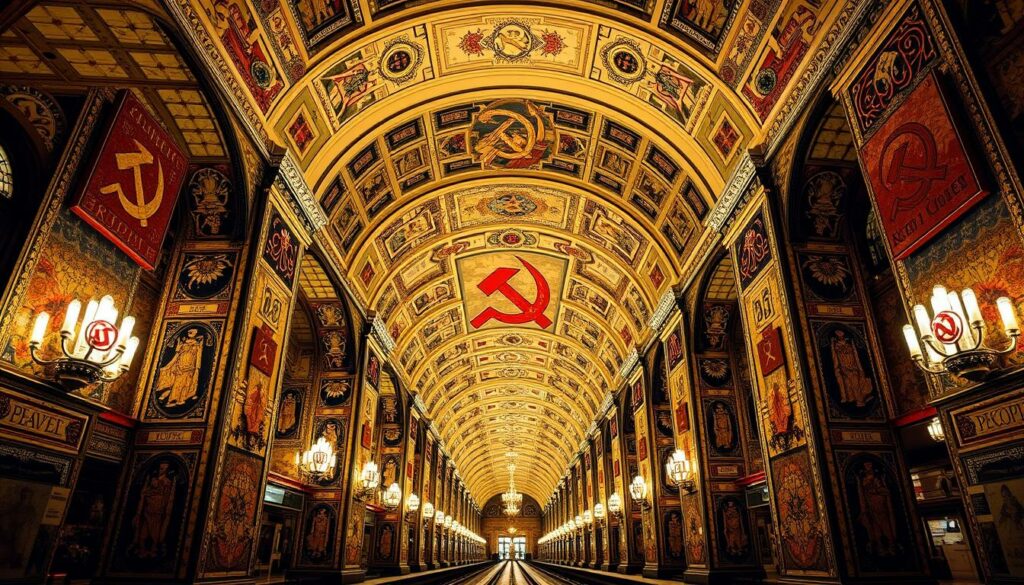 Kommunistische Symbole in der Moskauer Metro