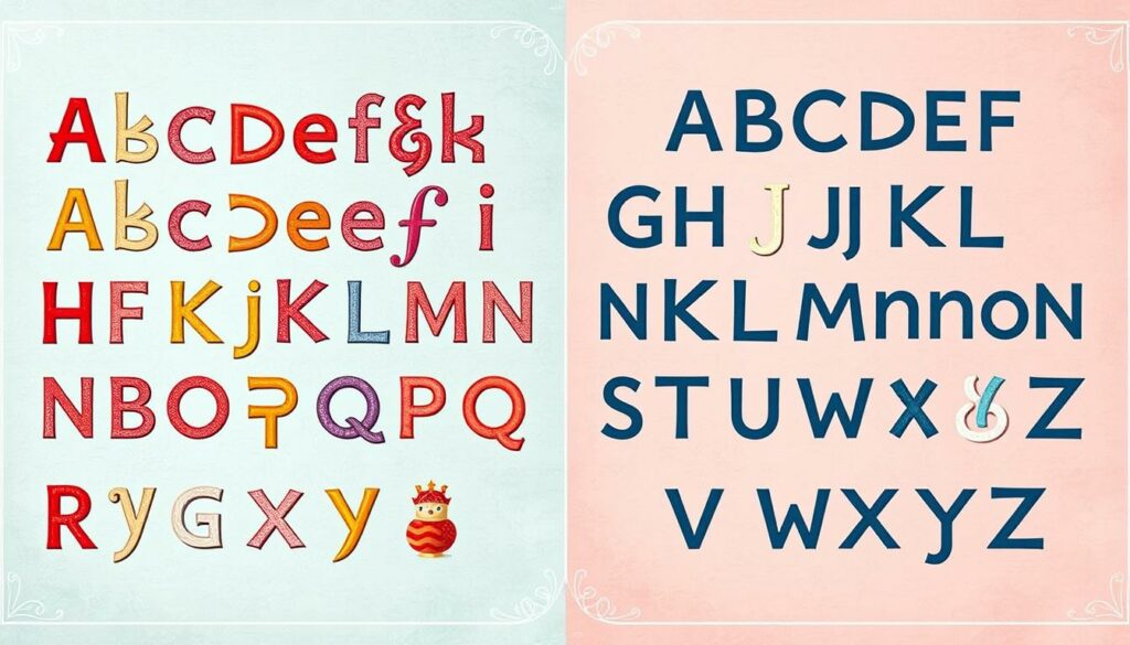 Russisches Alphabet im Vergleich zum lateinischen Alphabet