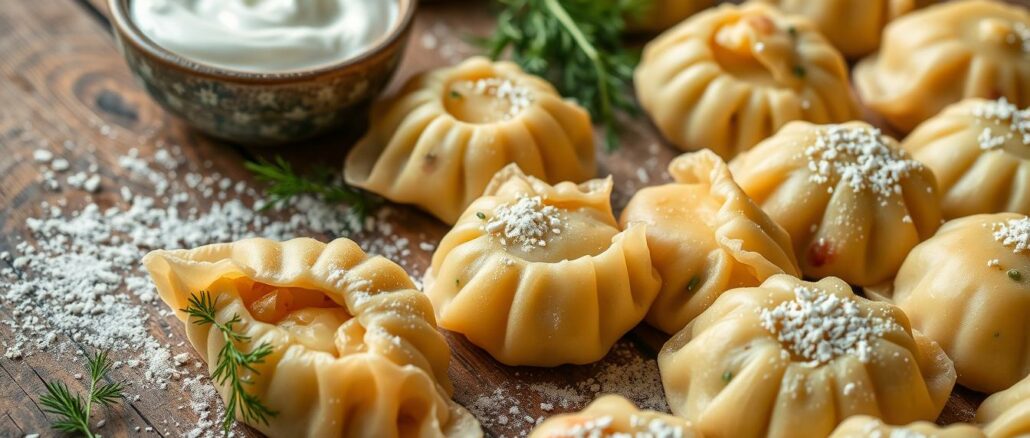 Wareniki (gefüllte Teigtaschen, ähnlich Pelmeni)